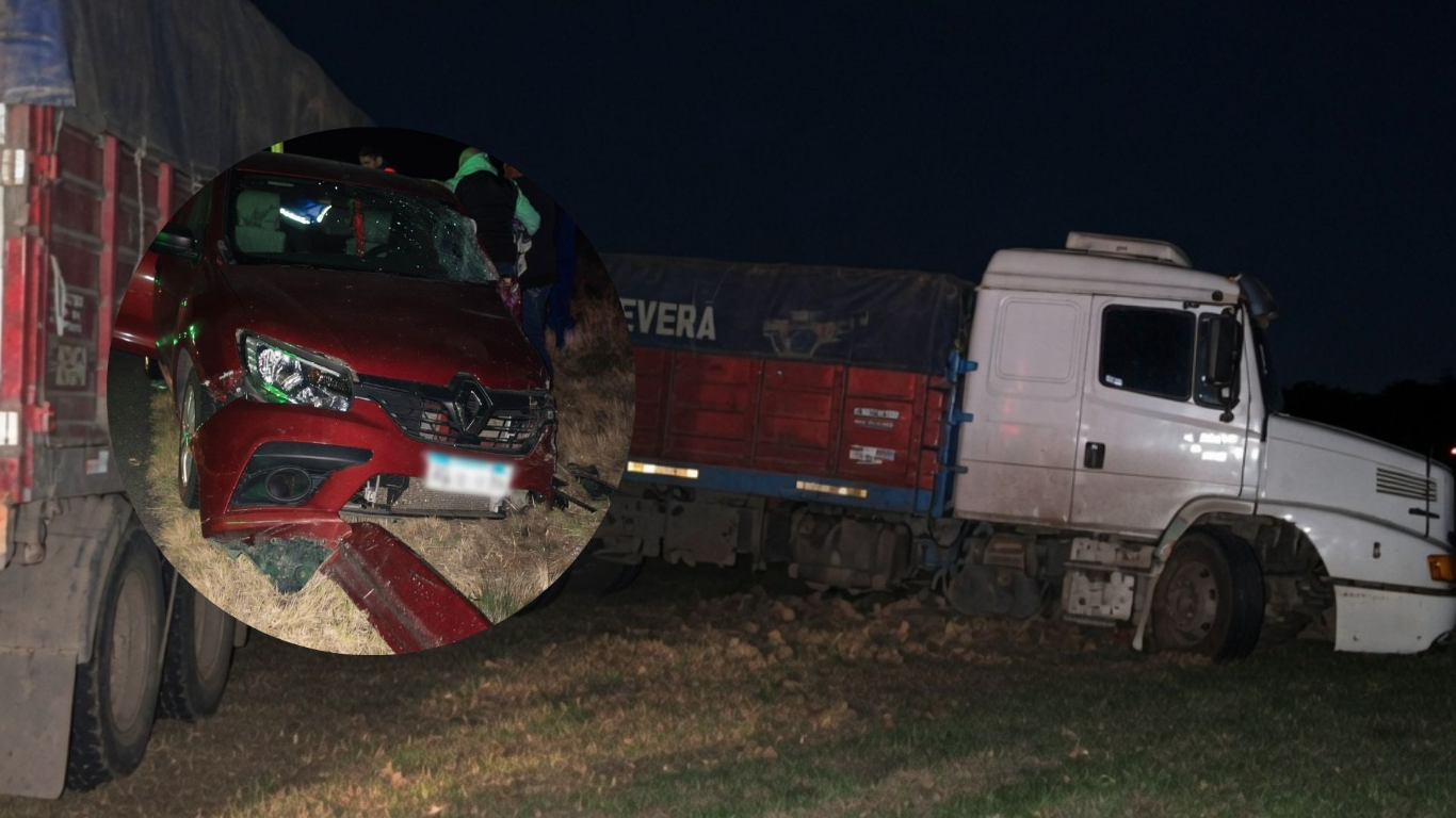 Tres heridos tras un choque frontal entre un camión y un automóvil en la ruta provincial 1