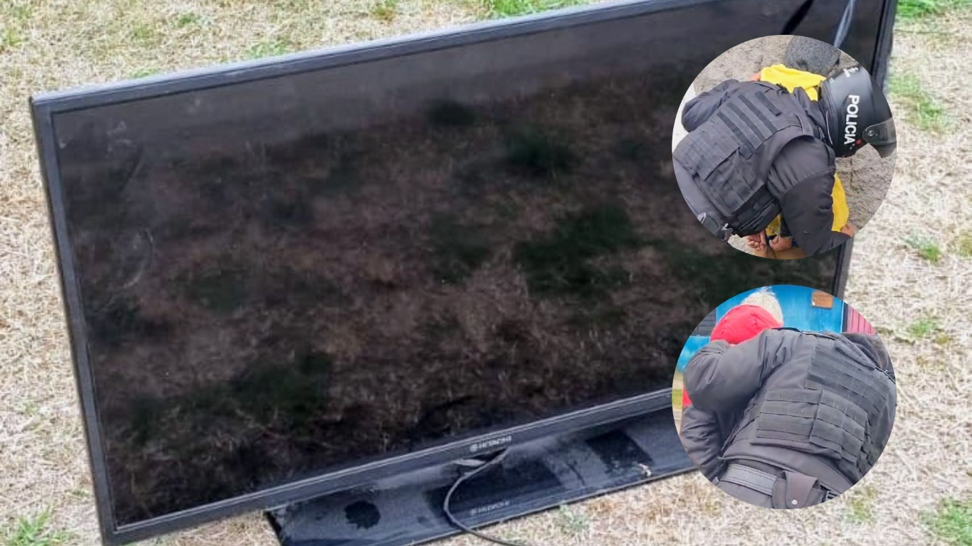 Villa Mercedes: sorprendieron a dos hombres con un televisor robado y terminaron demorados