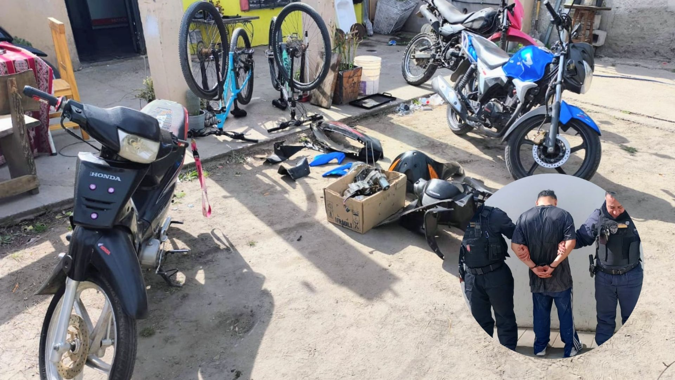 Allanamiento en Villa Mercedes: recuperaron una moto robada y secuestraron otros vehículos y bicicletas